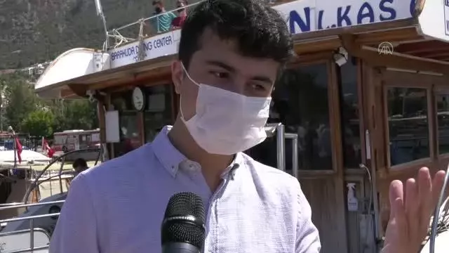 Erzurumlu gençler, Kaş'ta dalış yaptı Erzurumlu gençler, Kaş'ta dalış yaptı