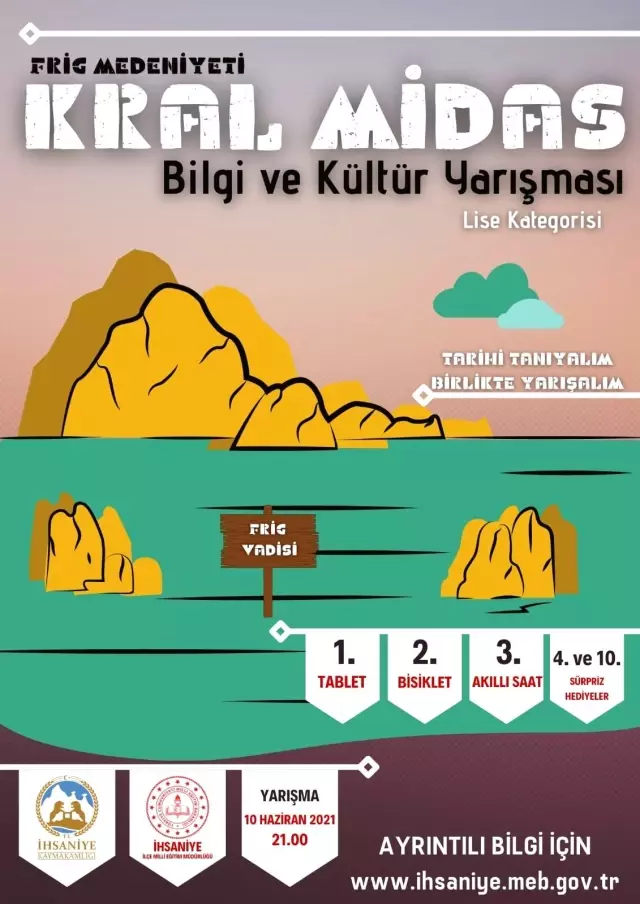Frig Medeniyeti Kral Midas 1. Bilgi ve Kültür Yarışması gerçekleştirildi Frig Medeniyeti Kral Midas 1. Bilgi ve Kültür Yarışması gerçekleştirildi