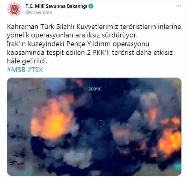Pençe Yıldırım Operasyonu'nda 2 terörist daha etkisiz hale getirildi Pençe Yıldırım Operasyonu'nda 2 terörist daha etkisiz hale getirildi