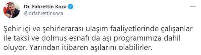 Ulaşım sektörü çalışanları ne zaman aşı olacak? Dolmuş şoförü ve taksiciler ne zaman aşı olacak? Ulaşım sektörü çalışanları ne zaman aşı olacak? Dolmuş şoförü ve taksiciler ne zaman aşı olacak?