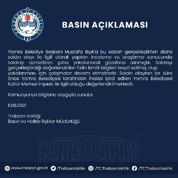 Yomra Belediye Başkanı Bıyık'a silahlı saldırı (3) Yomra Belediye Başkanı Bıyık'a silahlı saldırı (3)