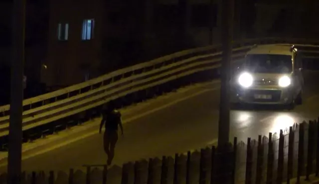 Üst geçide çıkan genç kız, bekçileri görünce caddeye fırladı Üst geçide çıkan genç kız, bekçileri görünce caddeye fırladı