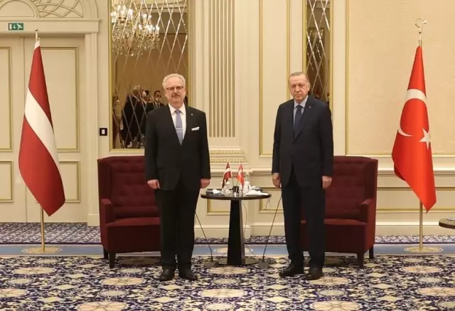 Cumhurbaşkanı Erdoğan, Letonya Cumhurbaşkanı Levits ile görüştü