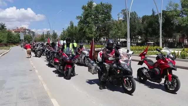 İnebolu'dan Ankara'ya İstiklal Sürüşü gerçekleştiren motosiklet sürücüleri Çankırı'ya ulaştı