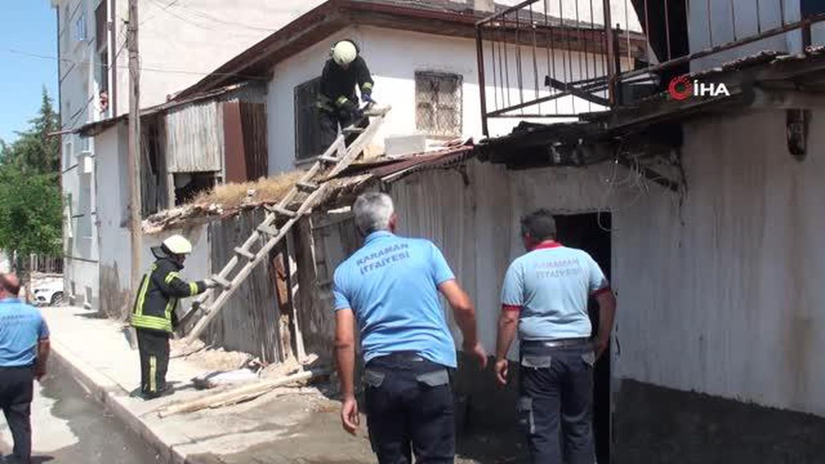 Kerpiç evde çıkan yangın büyümeden söndürüldü