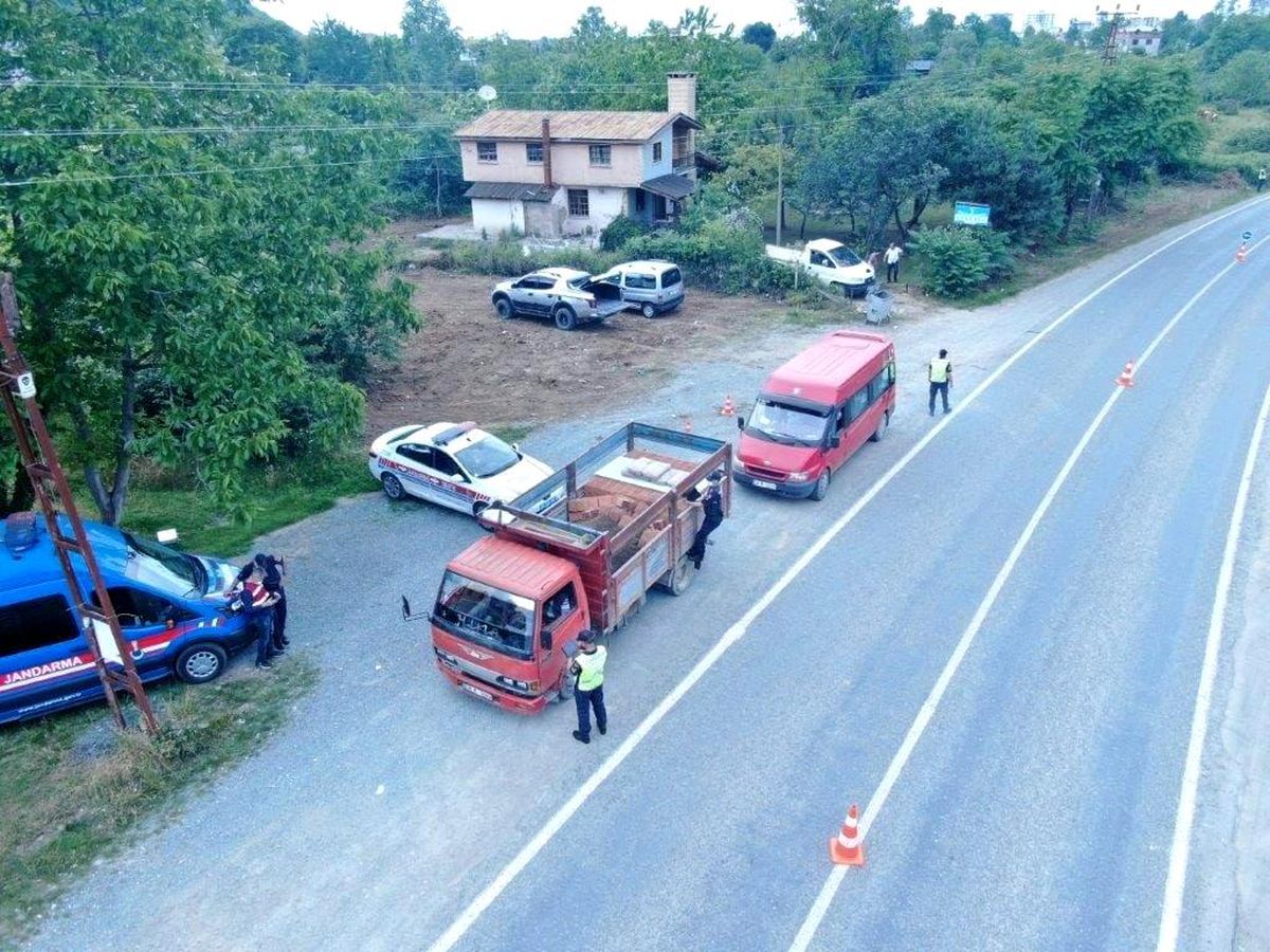 Giresun'da drone destekli trafik denetimi gerçekleştirildi