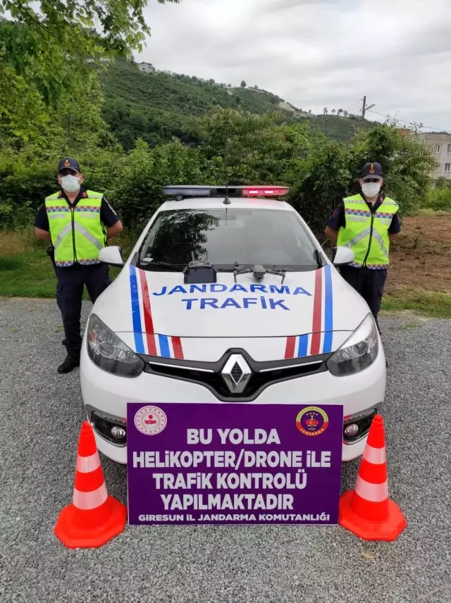 Giresun'da drone destekli trafik denetimi gerçekleştirildi