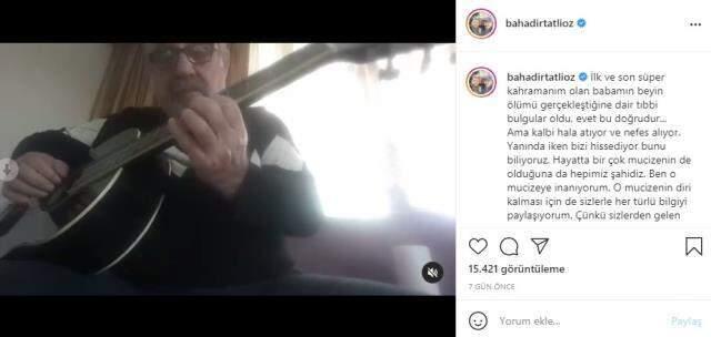 Ünlü şarkıcı Bahadır Tatlıöz'ün babası hayatını kaybetti Ünlü şarkıcı Bahadır Tatlıöz'ün babası hayatını kaybetti