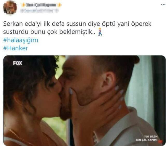 Eda ve Serkan'ın öpüşme sahnesi Sen Çal Kapımı'ya damga vurdu Eda ve Serkan'ın öpüşme sahnesi Sen Çal Kapımı'ya damga vurdu