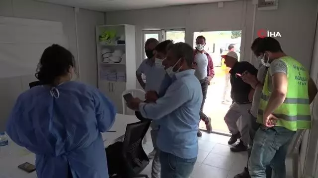 Havalimanı inşaatı işçilerine aşılama