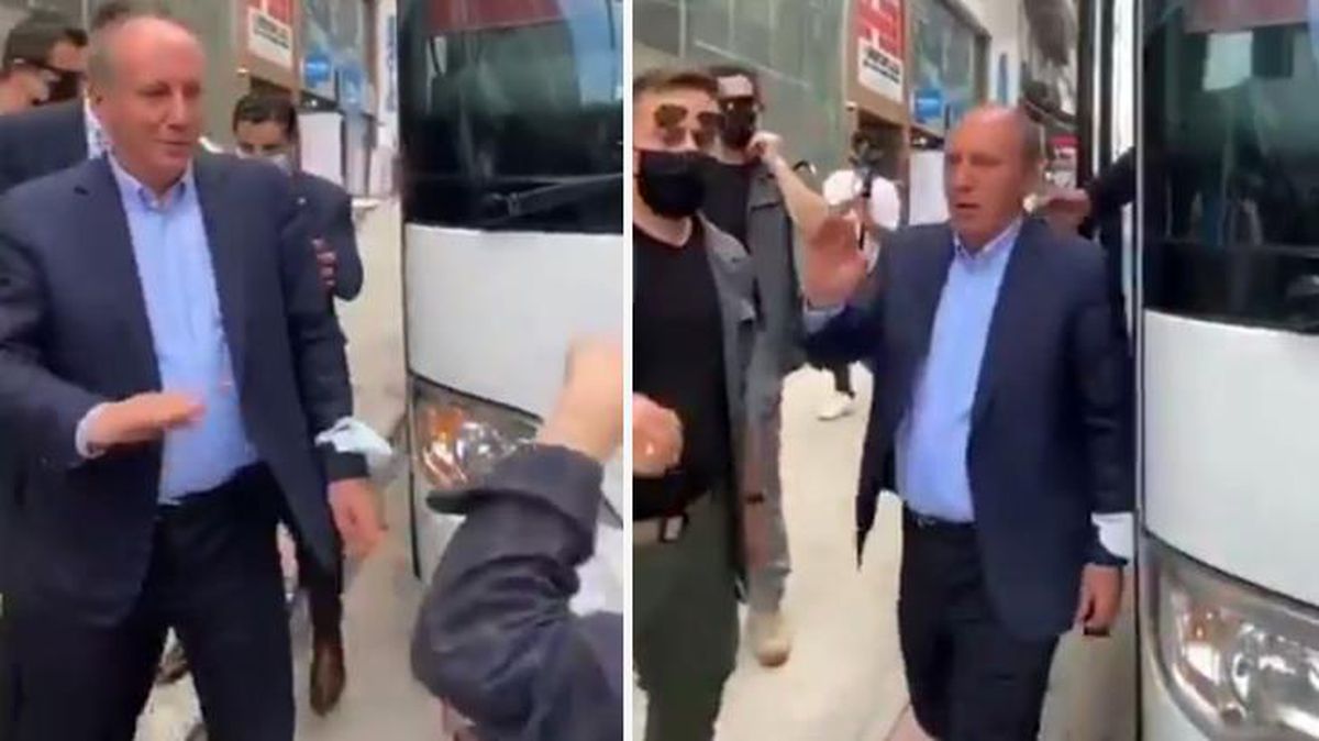 İl binası açılışına giden Muharrem İnce, bir anda karşısına çıkan vatandaştan korkup geri çekildi