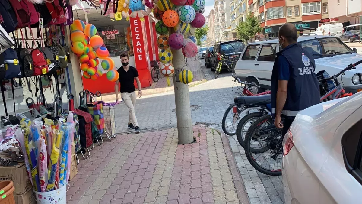 Seydişehir'de zabıta ekiplerinden kaldırım işgali denetimi