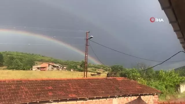 Çanakkale'de çifte gökkuşağı manzarası