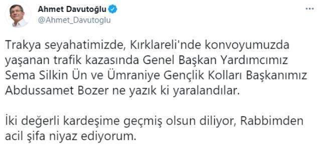 Davutoğlu'nun konvoyunda kaza: Genel Başkan Yardımcısı ve bir çocuk yaralandı Davutoğlu'nun konvoyunda kaza: Genel Başkan Yardımcısı ve bir çocuk yaralandı
