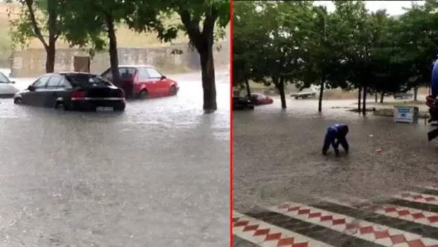 İstanbul'da yoğun yağış sonrası araçlar mahsur kaldı İstanbul'da yoğun yağış sonrası araçlar mahsur kaldı