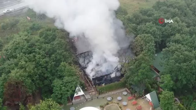 Şile'de alevlere teslim olan restoran böyle görüntülendi