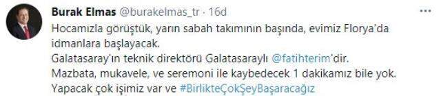 Son Dakika: Galatasaray'ın yeni Başkanı Burak Elmas: Fatih Terim yarın görevinin başında olacak