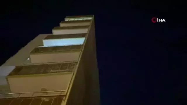 Çatıda mahsur kalan köpek yedinci kattan atladı