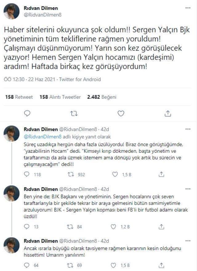 Beşiktaş'ta Sergen Yalçın depremi: Dönüşü yok artık, çalışmayacağım Beşiktaş'ta Sergen Yalçın depremi: Dönüşü yok artık, çalışmayacağım