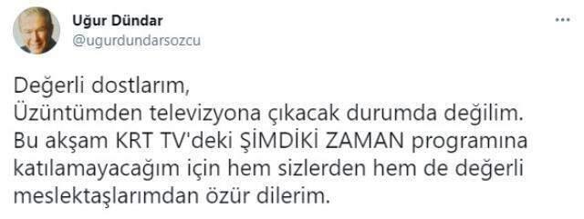 Canlı yayında Yılmaz Özdil'e ateş püsküren Uğur Dündar rahatsızlandı Canlı yayında Yılmaz Özdil'e ateş püsküren Uğur Dündar rahatsızlandı