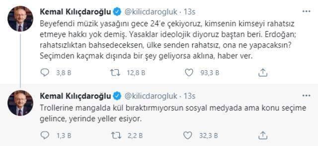 Kılıçdaroğlu'nun müzik kısıtlamasına tepki paylaşımında kullandığı 'boomer' ifadesi dikkat çekti Kılıçdaroğlu'nun müzik kısıtlamasına tepki paylaşımında kullandığı 'boomer' ifadesi dikkat çekti