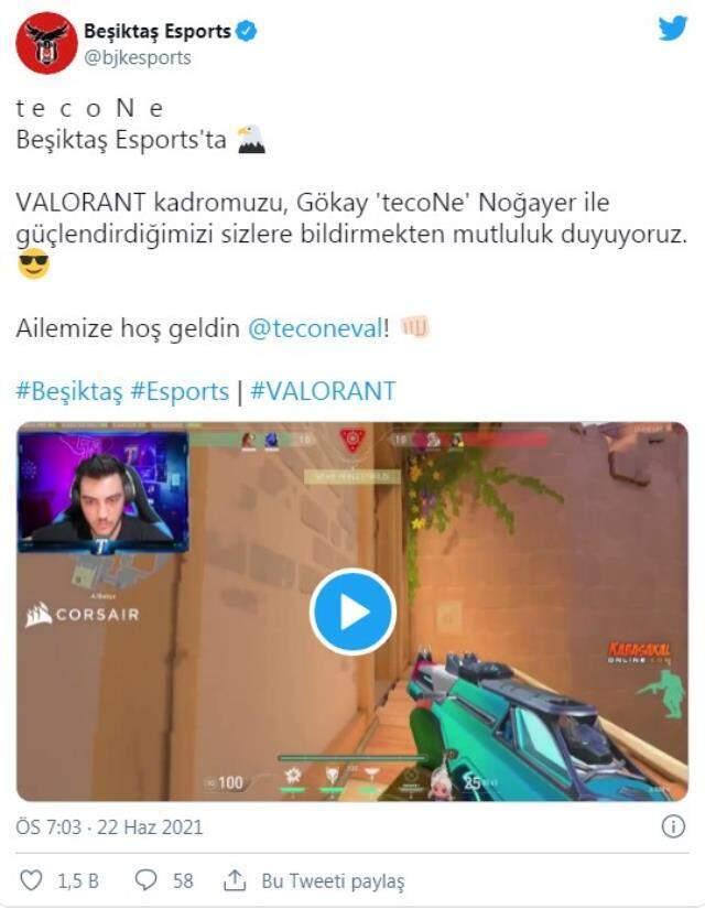 Beşiktaş Esports'un yeni transferi: tecoNe oldu! Beşiktaş Esports'un yeni transferi: tecoNe oldu!