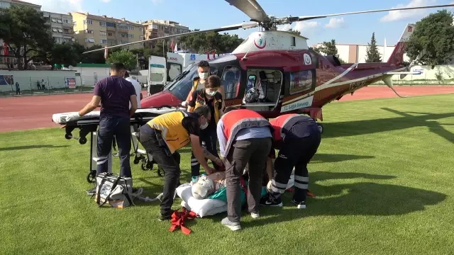Buhar kazanın borusu patlaması sonucu yaralanan işçi hava ambulansıyla İstanbul'a götürüldü