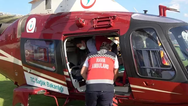 Buhar kazanın borusu patlaması sonucu yaralanan işçi hava ambulansıyla İstanbul'a götürüldü