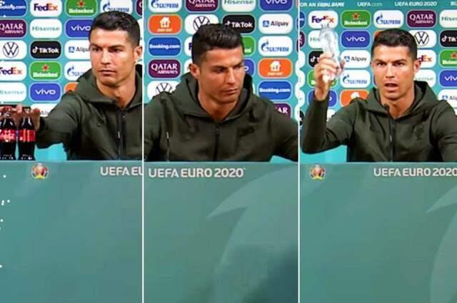 'Su için' mesajı veren Ronaldo'ya, tribünlerden kola şişesi fırlatıldı 'Su için' mesajı veren Ronaldo'ya, tribünlerden kola şişesi fırlatıldı