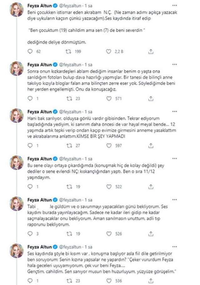 Avukat Feyza Altun, yıllar sonra akrabasının cinsel istismarına uğradığını açıkladı: Sen benim abimdin Avukat Feyza Altun, yıllar sonra akrabasının cinsel istismarına uğradığını açıkladı: Sen benim abimdin