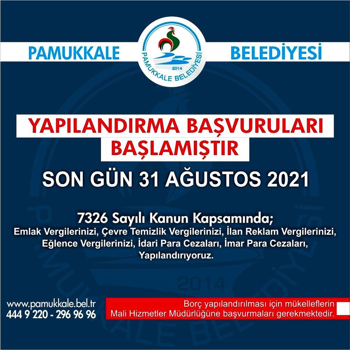 Pamukkale Belediyesinden yapılandırma imkanı