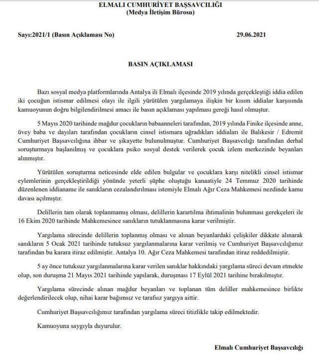 Son Dakika! Savcılıktan Elmalı'da iki kardeşin istismarına ilişkin davayla ilgili açıklama: Tutuksuz yargılama talebi reddedildi