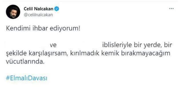 Ünlü oyuncu Celil Nalçakan 'istismara uğrayan çocukların annesinin kemiklerini kıracağım' diyerek kendisini ihbar etti Ünlü oyuncu Celil Nalçakan 'istismara uğrayan çocukların annesinin kemiklerini kıracağım' diyerek kendisini ihbar etti