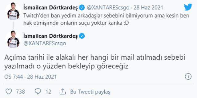 XANTARES Twitch'ten banlandığını açıkladı!