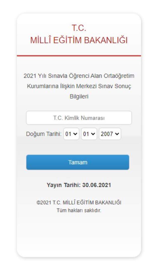 2021 LGS açıklandı! LGS sonuç sorgulama ekranı! 30 Haziran 2021 Liselere Giriş Sınavı sonuçları açıklandı!