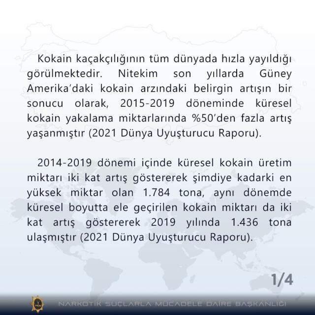 2021 yılı Birleşmiş Milletler raporlarına göre dünyada kokain trendi analizi