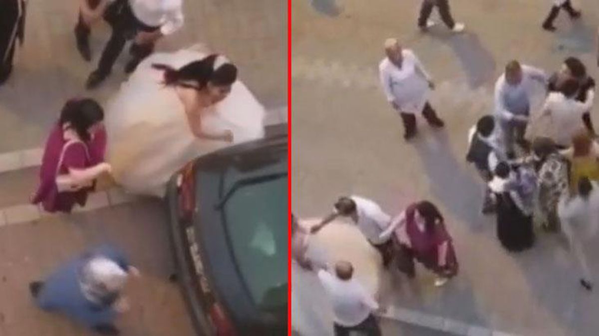 Düğünde takı krizi! Dünürler birbirine girdi, sinir krizi geçiren gelin arabayı böyle yumrukladı