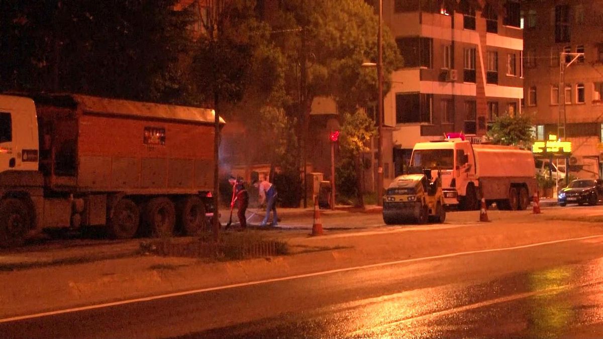 İBB'nin gece yarısı yaptığı yol çalışması vatandaşların tepkisine neden oldu