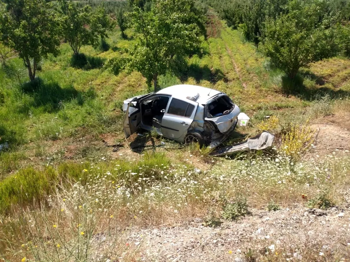 Otomobilin şarampole uçması sonucu 2 kişi yaralandı