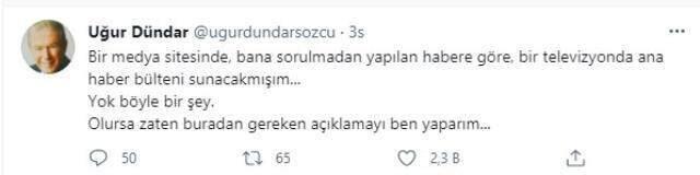 Uğur Dündar'ın Flash TV'de ana haber bültenini sunacağı iddiası Uğur Dündar'ın Flash TV'de ana haber bültenini sunacağı iddiası
