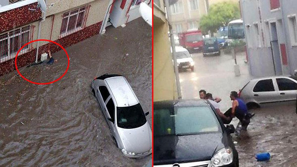 Edirne'de sağanak yağış sokakları göle çevirdi, iş yerlerini su bastı