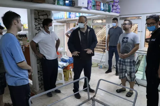 Vali Canalp, su baskınının yaşandığı iş yerlerini ziyaret etti