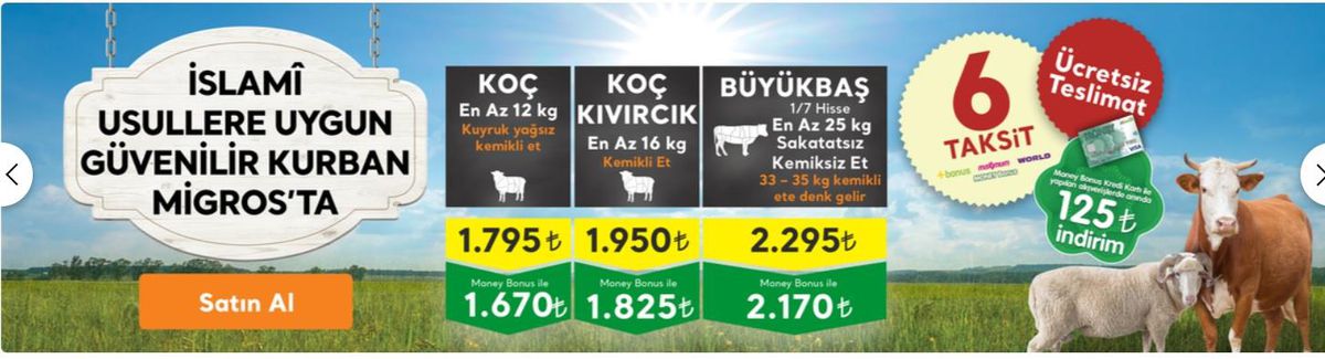 Migros kurbanlık fiyatları! A101, BİM, ŞOK kurbanlık fiyatları!