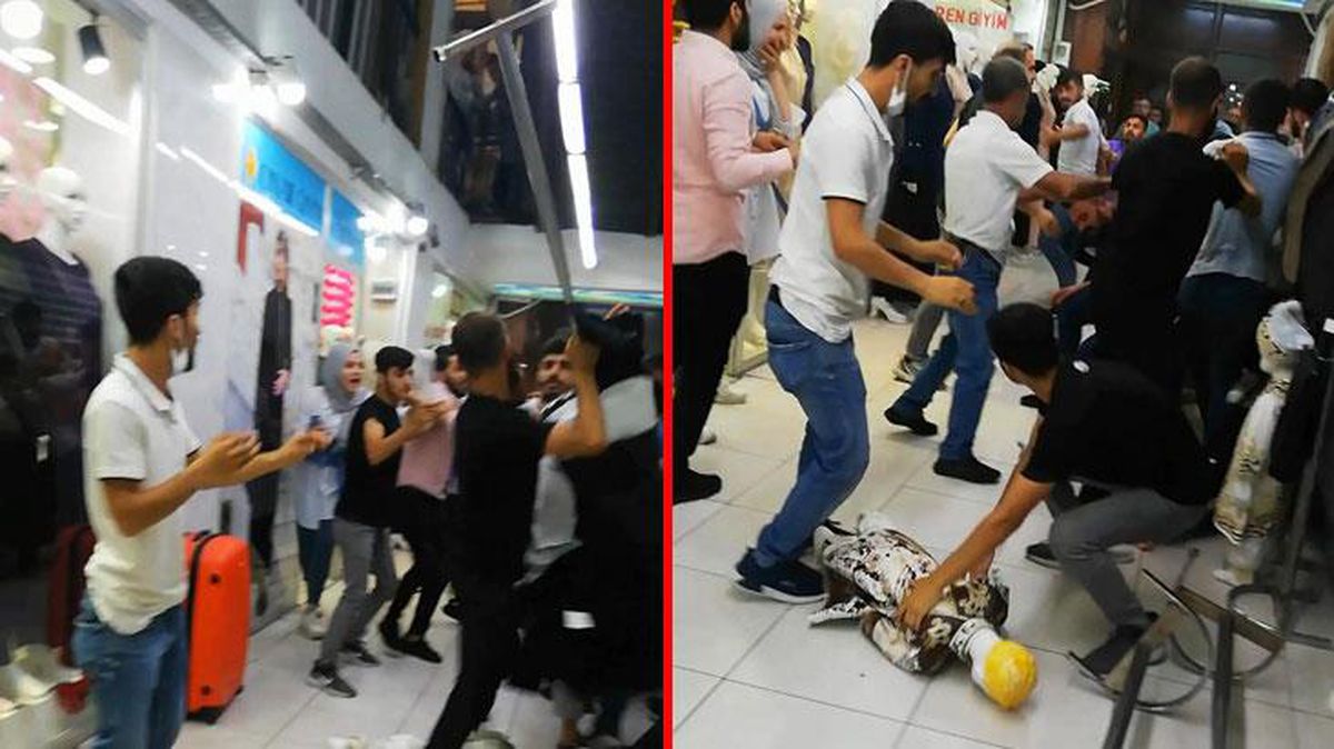 İki esnaf grubu arasındaki tartışma kavgaya dönüştü! Demir direkle saldırı kamerada
