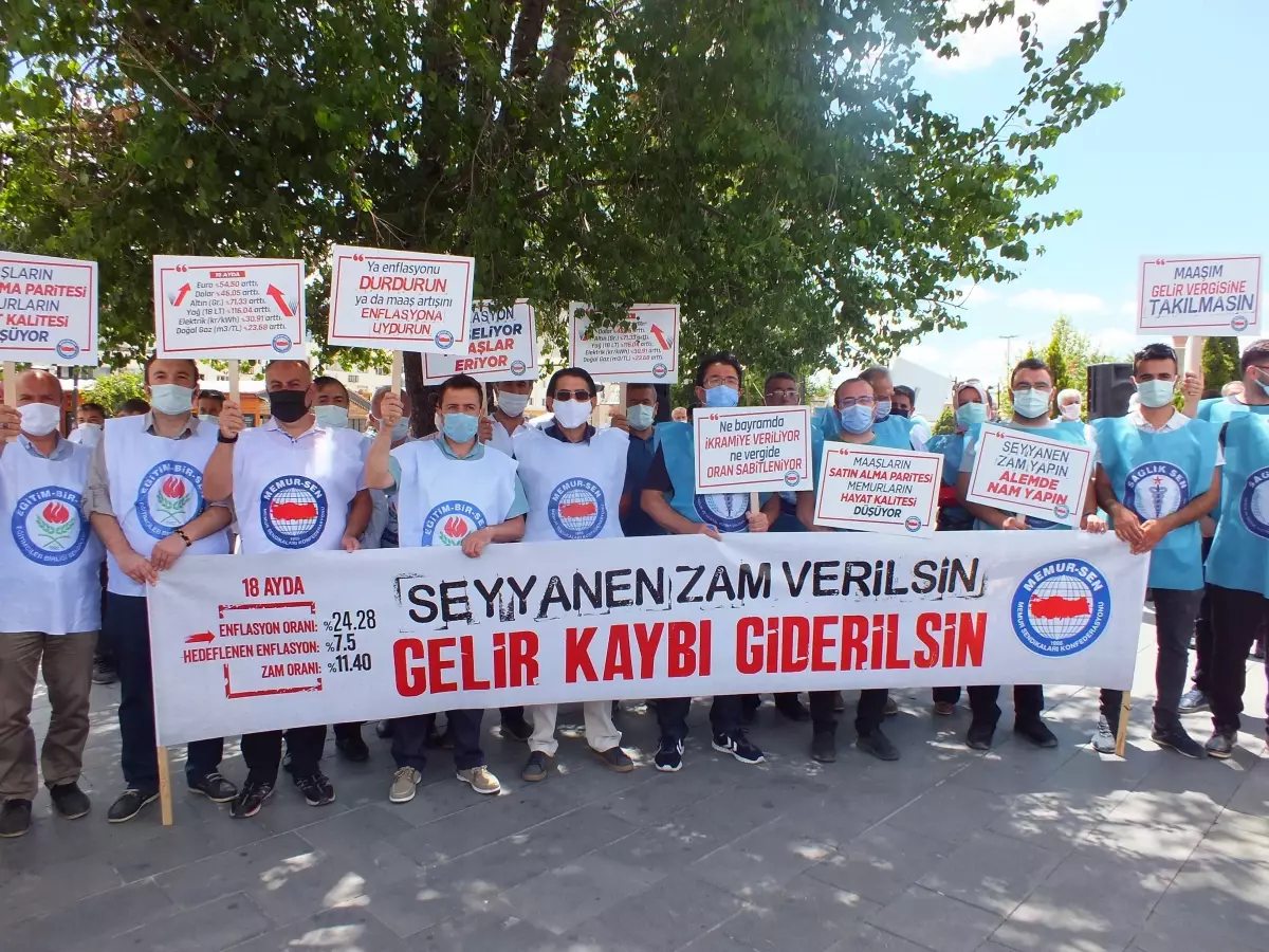 Kırşehir ve Sivas'ta Memur-Sen ücretlere seyyanen zam talep etti