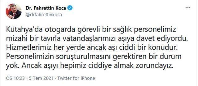 Kütahya Otogarı'ndaki ilginç aşı davetine soruşturma açılmasına Bakan Koca'dan itiraz