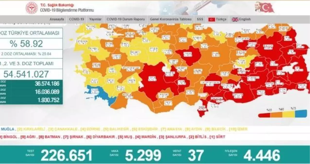 6 Temmuz Salı Koronavirüs tablosu açıklandı! 6 Temmuz Salı günü Türkiye'de bugün koronavirüsten kaç kişi öldü, kaç kişi iyileşti?