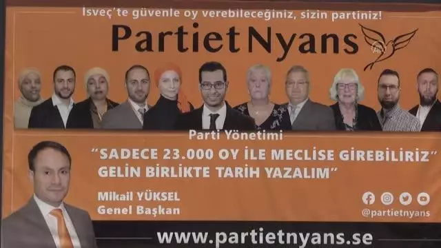 İsveç'te parti kuran siyasetçi, hemşehrilerinden oy istemek için memleket sokaklarında