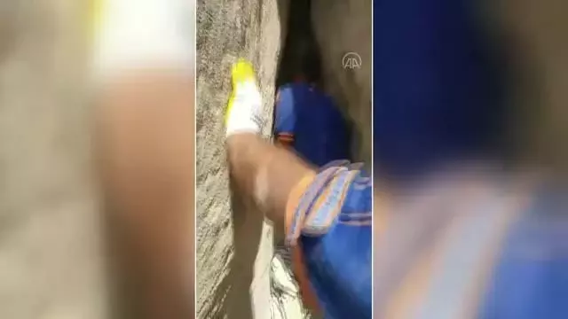 Kayalıklara sıkışan turisti AFAD ekipleri kurtardı