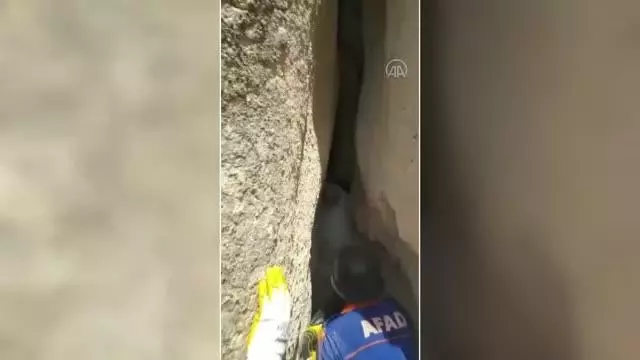 Kayalıklara sıkışan turisti AFAD ekipleri kurtardı